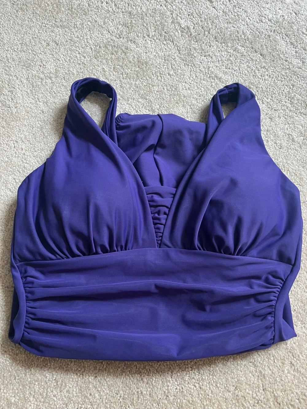 Lands' End One Piece Swimsuit Tummy Control Ruched Purple Size 10 - Picture 3 of 3